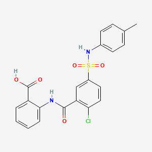molecular formula C21H17ClN2O5S B3730423 2-[(2-chloro-5-{[(4-methylphenyl)amino]sulfonyl}benzoyl)amino]benzoic acid 