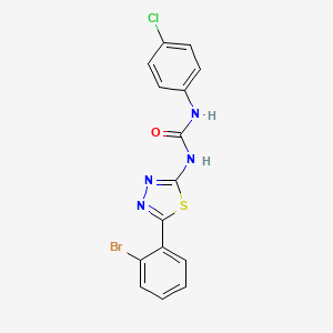 molecular formula C15H10BrClN4OS B3730455 N-[5-(2-bromophenyl)-1,3,4-thiadiazol-2-yl]-N'-(4-chlorophenyl)urea 
