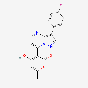 molecular formula C19H14FN3O3 B3730481 3-[3-(4-fluorophenyl)-2-methylpyrazolo[1,5-a]pyrimidin-7-yl]-4-hydroxy-6-methyl-2H-pyran-2-one 