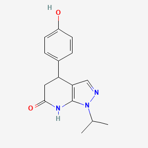 molecular formula C15H17N3O2 B3730498 4-(4-hydroxyphenyl)-1-isopropyl-1,4,5,7-tetrahydro-6H-pyrazolo[3,4-b]pyridin-6-one 