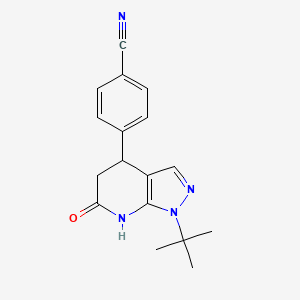 molecular formula C17H18N4O B3730501 4-(1-tert-butyl-6-oxo-4,5,6,7-tetrahydro-1H-pyrazolo[3,4-b]pyridin-4-yl)benzonitrile 
