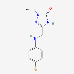 molecular formula C11H13BrN4O B3730518 5-{[(4-bromophenyl)amino]methyl}-2-ethyl-2,4-dihydro-3H-1,2,4-triazol-3-one 