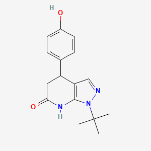 molecular formula C16H19N3O2 B3730523 1-tert-butyl-4-(4-hydroxyphenyl)-1,4,5,7-tetrahydro-6H-pyrazolo[3,4-b]pyridin-6-one 