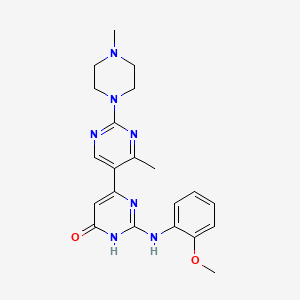 molecular formula C21H25N7O2 B3730524 2-[(2-methoxyphenyl)amino]-4'-methyl-2'-(4-methyl-1-piperazinyl)-4,5'-bipyrimidin-6(1H)-one 
