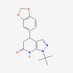 4-(1,3-benzodioxol-5-yl)-1-tert-butyl-1,4,5,7-tetrahydro-6H-pyrazolo[3,4-b]pyridin-6-one