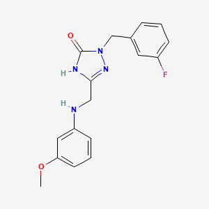 molecular formula C17H17FN4O2 B3730538 2-(3-fluorobenzyl)-5-{[(3-methoxyphenyl)amino]methyl}-2,4-dihydro-3H-1,2,4-triazol-3-one 