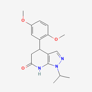 molecular formula C17H21N3O3 B3730558 4-(2,5-dimethoxyphenyl)-1-isopropyl-1,4,5,7-tetrahydro-6H-pyrazolo[3,4-b]pyridin-6-one 