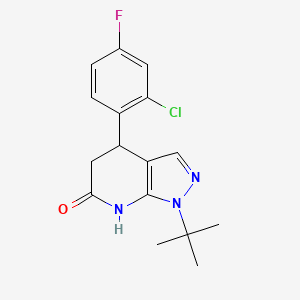 molecular formula C16H17ClFN3O B3730566 1-tert-butyl-4-(2-chloro-4-fluorophenyl)-1,4,5,7-tetrahydro-6H-pyrazolo[3,4-b]pyridin-6-one 