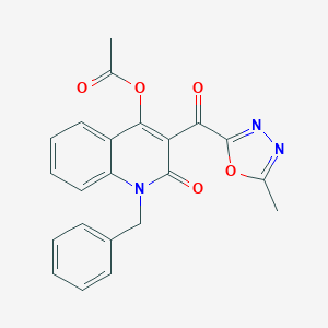 1-Benzyl-3-[(5-methyl-1,3,4-oxadiazol-2-yl)carbonyl]-2-oxo-1,2-dihydro-4-quinolinyl acetate