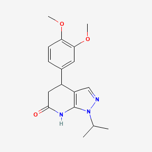 molecular formula C17H21N3O3 B3730575 4-(3,4-dimethoxyphenyl)-1-isopropyl-1,4,5,7-tetrahydro-6H-pyrazolo[3,4-b]pyridin-6-one 