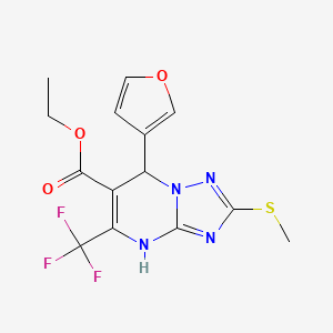 molecular formula C14H13F3N4O3S B3730592 ethyl 7-(3-furyl)-2-(methylthio)-5-(trifluoromethyl)-4,7-dihydro[1,2,4]triazolo[1,5-a]pyrimidine-6-carboxylate 