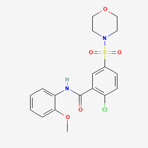 molecular formula C18H19ClN2O5S B3730599 2-chloro-N-(2-methoxyphenyl)-5-(4-morpholinylsulfonyl)benzamide 