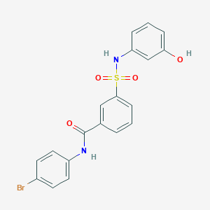 molecular formula C19H15BrN2O4S B3730616 N-(4-bromophenyl)-3-{[(3-hydroxyphenyl)amino]sulfonyl}benzamide 