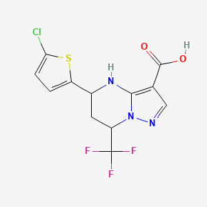 molecular formula C12H9ClF3N3O2S B3730629 5-(5-chloro-2-thienyl)-7-(trifluoromethyl)-4,5,6,7-tetrahydropyrazolo[1,5-a]pyrimidine-3-carboxylic acid 