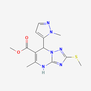 molecular formula C13H16N6O2S B3730642 methyl 5-methyl-7-(1-methyl-1H-pyrazol-5-yl)-2-(methylthio)-4,7-dihydro[1,2,4]triazolo[1,5-a]pyrimidine-6-carboxylate 