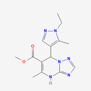 molecular formula C14H18N6O2 B3730653 methyl 7-(1-ethyl-5-methyl-1H-pyrazol-4-yl)-5-methyl-4,7-dihydro[1,2,4]triazolo[1,5-a]pyrimidine-6-carboxylate 