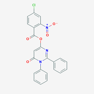 6-Oxo-1,2-diphenyl-1,6-dihydro-4-pyrimidinyl 4-chloro-2-nitrobenzoate
