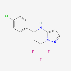 molecular formula C13H11ClF3N3 B3730669 5-(4-chlorophenyl)-7-(trifluoromethyl)-4,5,6,7-tetrahydropyrazolo[1,5-a]pyrimidine 