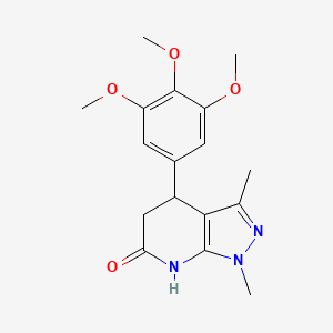 molecular formula C17H21N3O4 B3730674 1,3-dimethyl-4-(3,4,5-trimethoxyphenyl)-1,4,5,7-tetrahydro-6H-pyrazolo[3,4-b]pyridin-6-one 