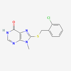 molecular formula C13H11ClN4OS B3730689 8-[(2-chlorobenzyl)thio]-9-methyl-1,9-dihydro-6H-purin-6-one 