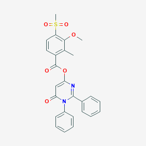 6-Oxo-1,2-diphenyl-1,6-dihydro-4-pyrimidinyl 3-methoxy-2-methyl-4-(methylsulfonyl)benzoate