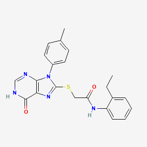 molecular formula C22H21N5O2S B3730693 N-(2-ethylphenyl)-2-{[9-(4-methylphenyl)-6-oxo-6,9-dihydro-1H-purin-8-yl]thio}acetamide 