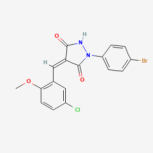 molecular formula C17H12BrClN2O3 B3730704 1-(4-bromophenyl)-4-(5-chloro-2-methoxybenzylidene)-3,5-pyrazolidinedione 