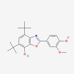 molecular formula C22H27NO4 B3730710 4,6-di-tert-butyl-2-(4-hydroxy-3-methoxyphenyl)-1,3-benzoxazol-7-ol 