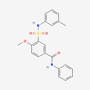 molecular formula C21H20N2O4S B3730712 4-methoxy-3-{[(3-methylphenyl)amino]sulfonyl}-N-phenylbenzamide 