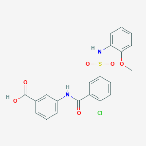 molecular formula C21H17ClN2O6S B3730719 3-[(2-chloro-5-{[(2-methoxyphenyl)amino]sulfonyl}benzoyl)amino]benzoic acid 