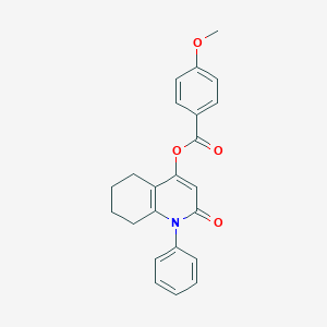 molecular formula C23H21NO4 B373072 2-Oxo-1-phenyl-1,2,5,6,7,8-hexahydro-4-quinolinyl 4-methoxybenzoate 