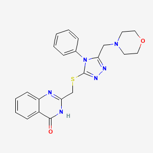 molecular formula C22H22N6O2S B3730733 2-({[5-(4-morpholinylmethyl)-4-phenyl-4H-1,2,4-triazol-3-yl]thio}methyl)-4(3H)-quinazolinone 