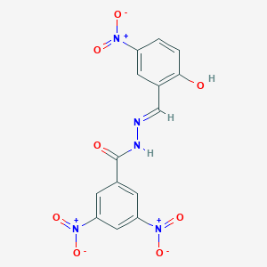 molecular formula C14H9N5O8 B3730741 N'-(2-hydroxy-5-nitrobenzylidene)-3,5-dinitrobenzohydrazide 
