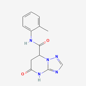 molecular formula C13H13N5O2 B3730747 N-(2-methylphenyl)-5-oxo-4,5,6,7-tetrahydro[1,2,4]triazolo[1,5-a]pyrimidine-7-carboxamide 