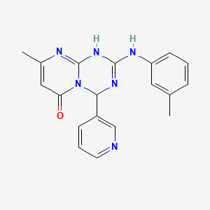molecular formula C19H18N6O B3730769 8-methyl-2-[(3-methylphenyl)amino]-4-(3-pyridinyl)-1,4-dihydro-6H-pyrimido[1,2-a][1,3,5]triazin-6-one 