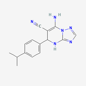 molecular formula C15H16N6 B3730780 7-amino-5-(4-isopropylphenyl)-4,5-dihydro[1,2,4]triazolo[1,5-a]pyrimidine-6-carbonitrile 