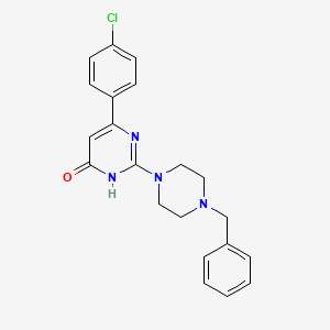 2-(4-benzyl-1-piperazinyl)-6-(4-chlorophenyl)-4(3H)-pyrimidinone
