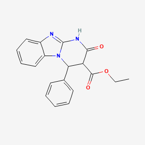 molecular formula C19H17N3O3 B3730809 ethyl 2-oxo-4-phenyl-1,2,3,4-tetrahydropyrimido[1,2-a]benzimidazole-3-carboxylate 