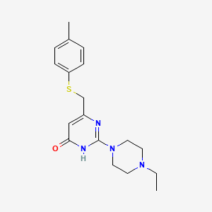molecular formula C18H24N4OS B3730845 2-(4-ethyl-1-piperazinyl)-6-{[(4-methylphenyl)thio]methyl}-4(3H)-pyrimidinone 