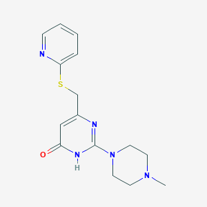 molecular formula C15H19N5OS B3730866 2-(4-methyl-1-piperazinyl)-6-[(2-pyridinylthio)methyl]-4(3H)-pyrimidinone 