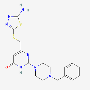 6-{[(5-amino-1,3,4-thiadiazol-2-yl)thio]methyl}-2-(4-benzyl-1-piperazinyl)-4(3H)-pyrimidinone