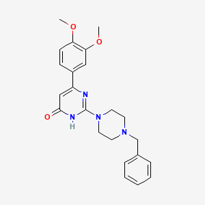 2-(4-benzyl-1-piperazinyl)-6-(3,4-dimethoxyphenyl)-4(3H)-pyrimidinone