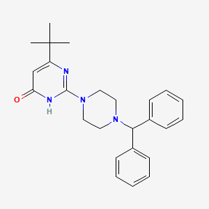6-tert-butyl-2-[4-(diphenylmethyl)-1-piperazinyl]-4(3H)-pyrimidinone