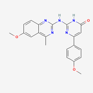 molecular formula C21H19N5O3 B3730891 2-[(6-methoxy-4-methylquinazolin-2-yl)amino]-6-(4-methoxyphenyl)pyrimidin-4(3H)-one 