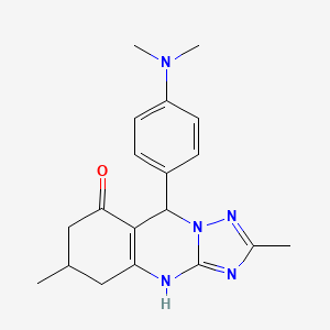 molecular formula C19H23N5O B3730897 9-[4-(dimethylamino)phenyl]-2,6-dimethyl-5,6,7,9-tetrahydro[1,2,4]triazolo[5,1-b]quinazolin-8(4H)-one 