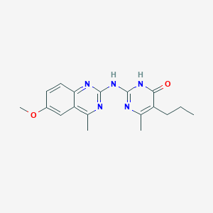 molecular formula C18H21N5O2 B3730903 2-[(6-methoxy-4-methyl-2-quinazolinyl)amino]-6-methyl-5-propyl-4(3H)-pyrimidinone 