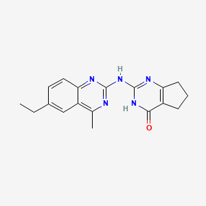 molecular formula C18H19N5O B3730905 2-[(6-ethyl-4-methyl-2-quinazolinyl)amino]-3,5,6,7-tetrahydro-4H-cyclopenta[d]pyrimidin-4-one 