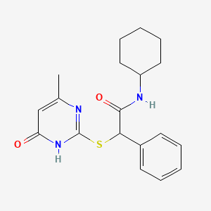 molecular formula C19H23N3O2S B3730936 N-cyclohexyl-2-[(4-hydroxy-6-methyl-2-pyrimidinyl)thio]-2-phenylacetamide 