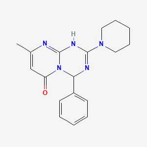molecular formula C18H21N5O B3730953 8-methyl-4-phenyl-2-(1-piperidinyl)-1,4-dihydro-6H-pyrimido[1,2-a][1,3,5]triazin-6-one 