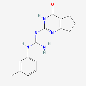molecular formula C15H17N5O B3730971 N-(3-methylphenyl)-N'-(4-oxo-4,5,6,7-tetrahydro-3H-cyclopenta[d]pyrimidin-2-yl)guanidine 